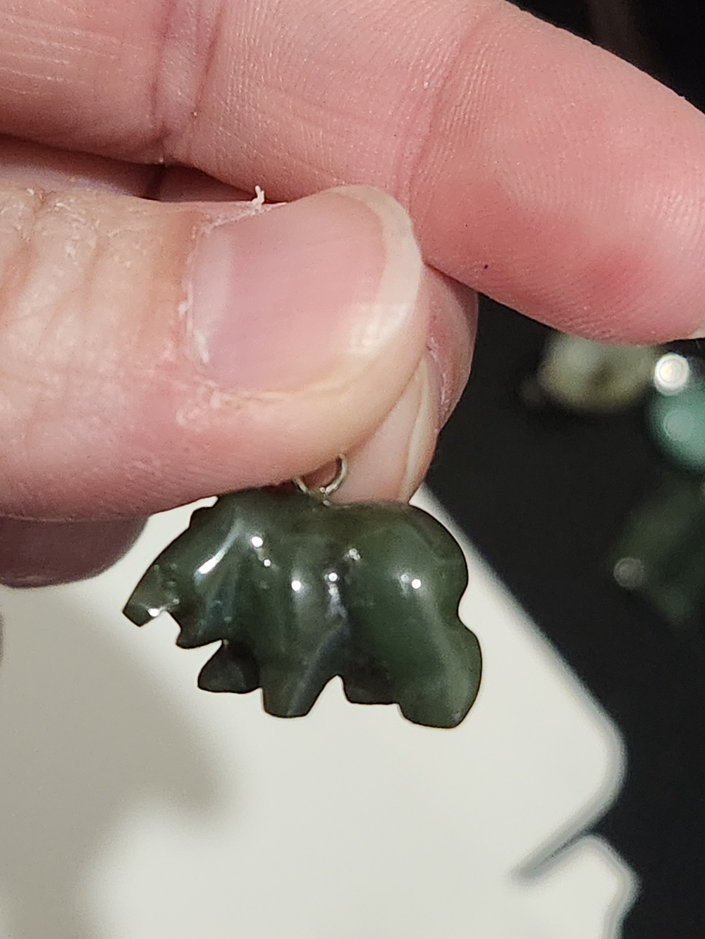 Green Jade Bear Pendant